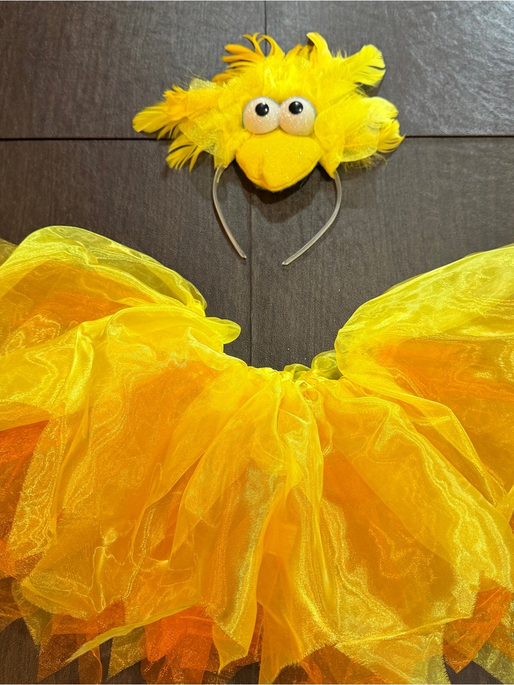 Sesame Street Big Bird Kids Feather Headband and Tulle Tutu Costume Set